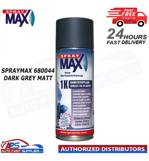 SPRAY MAX 680044 1K DARK GREY MATT DTP PLASTIC TOPCOAT AEROSOL 400ML
